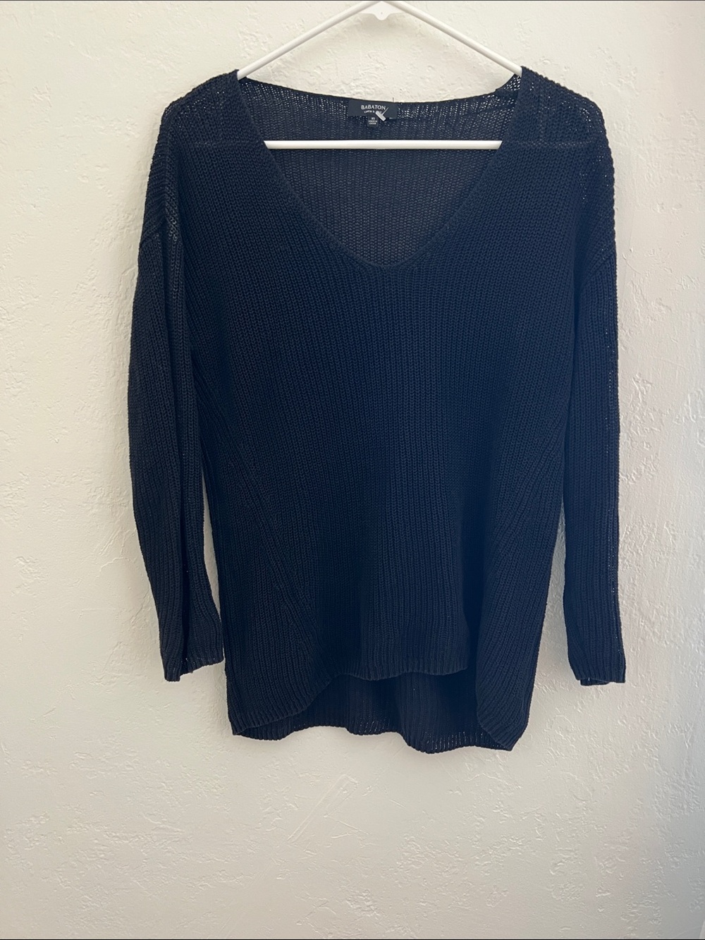 Babaton Jarrod V-Neck Linen & Silk Sweater